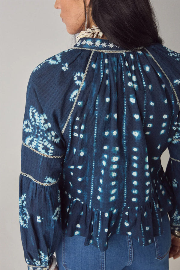 Maison Hotel Sora Shibori Ink Blouse - The Mercantile London