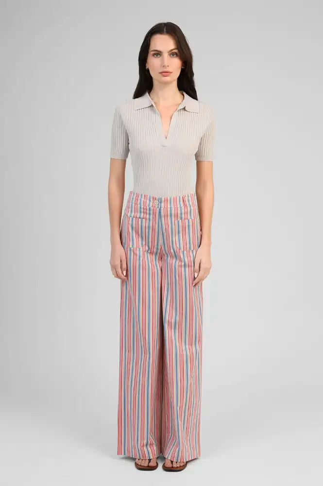 An'ge Rosina Indigo & Pink Striped Trousers - The Mercantile London