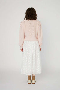 Stella Nova Pale Pink Bobble Cable Knit Jumper - The Mercantile London