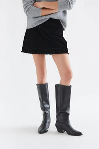 Compania Fantastica Black Velvet Short Skirt