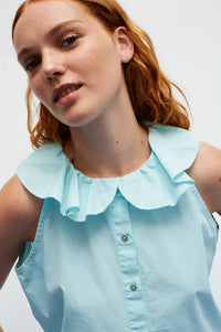 Dr Bloom Pesto Aqua Blouse - The Mercantile London