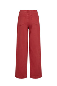 Numph Hamilton Washed Mulberry Red HR Wide Jeans