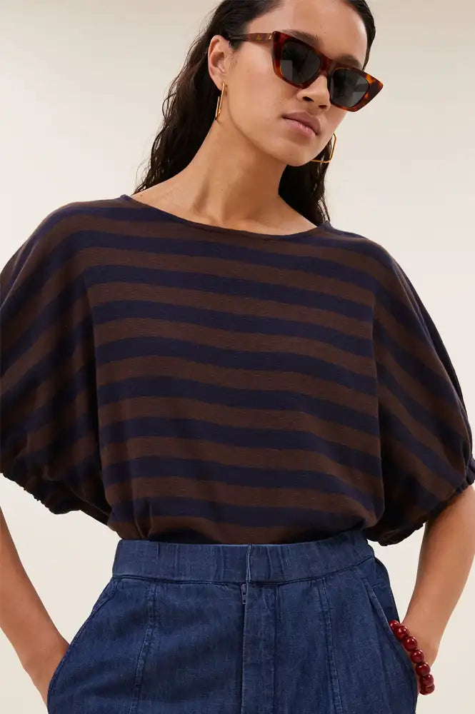 By-Bar Merle Coffee Bean Stripe Top