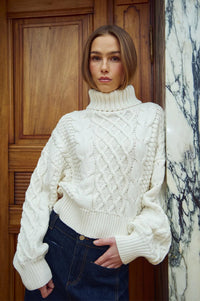 Noella Lael Ivory Turtle Neck Jumper - The Mercantile London