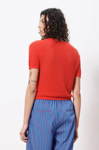 FRNCH Aelis Red Knit Top - The Mercantile London