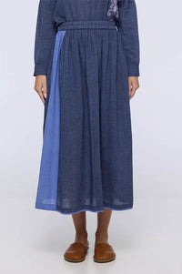 Charlie Joe Shek Navy Two Tone Skirt - The Mercantile London