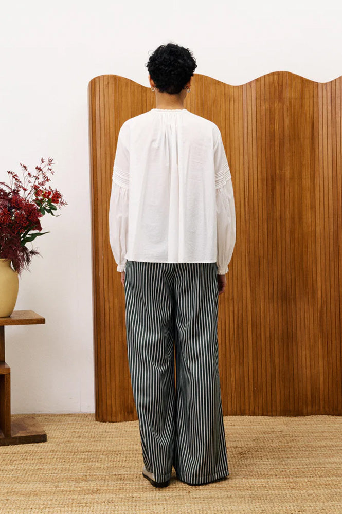 FRNCH Aster Green Moss Trousers - The Mercantile London