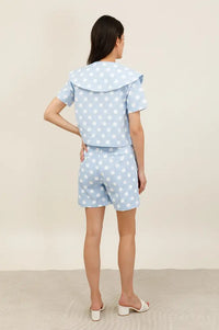 Daphne Marie Ciel Blue Polka Dot Shorts
