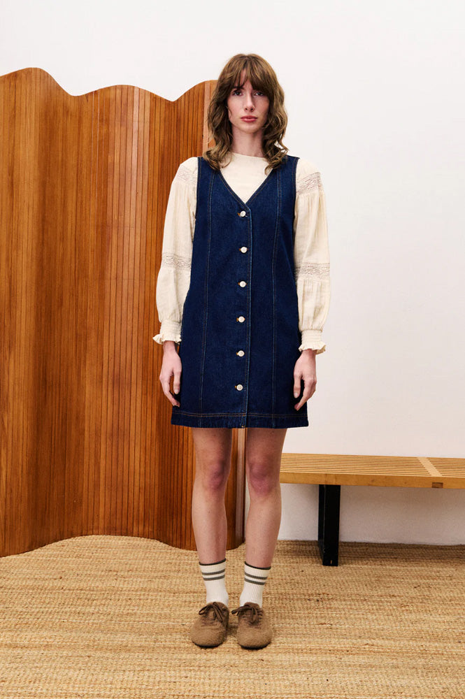 FRNCH Nala Midnight Denim Blue Dress - The Mercantile London