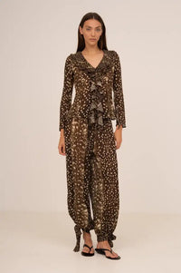 Carmen Says Bambi Noir Printed Balloon Trousers - The Mercantile London