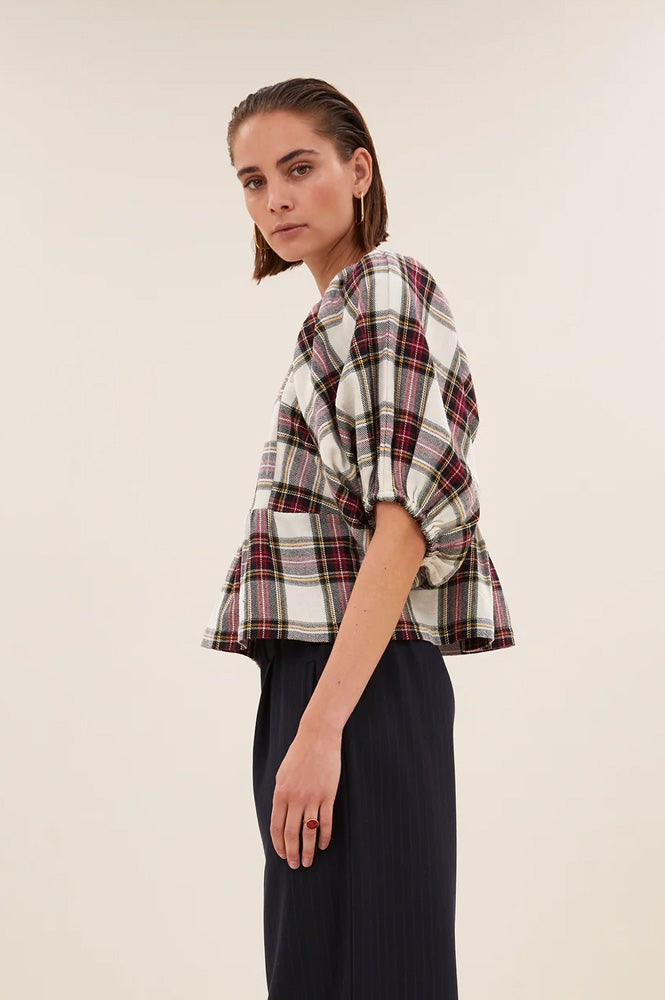 By-Bar Avelon Tartan Check Blouse - The Mercantile London