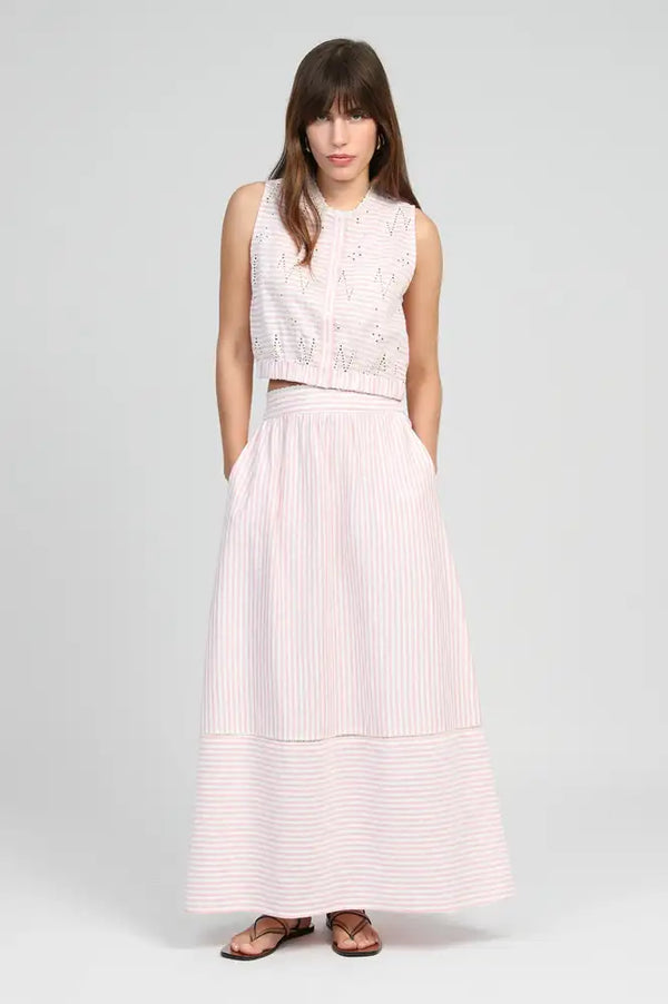 An'ge Ralyta Coral Striped Skirt - The Mercantile London