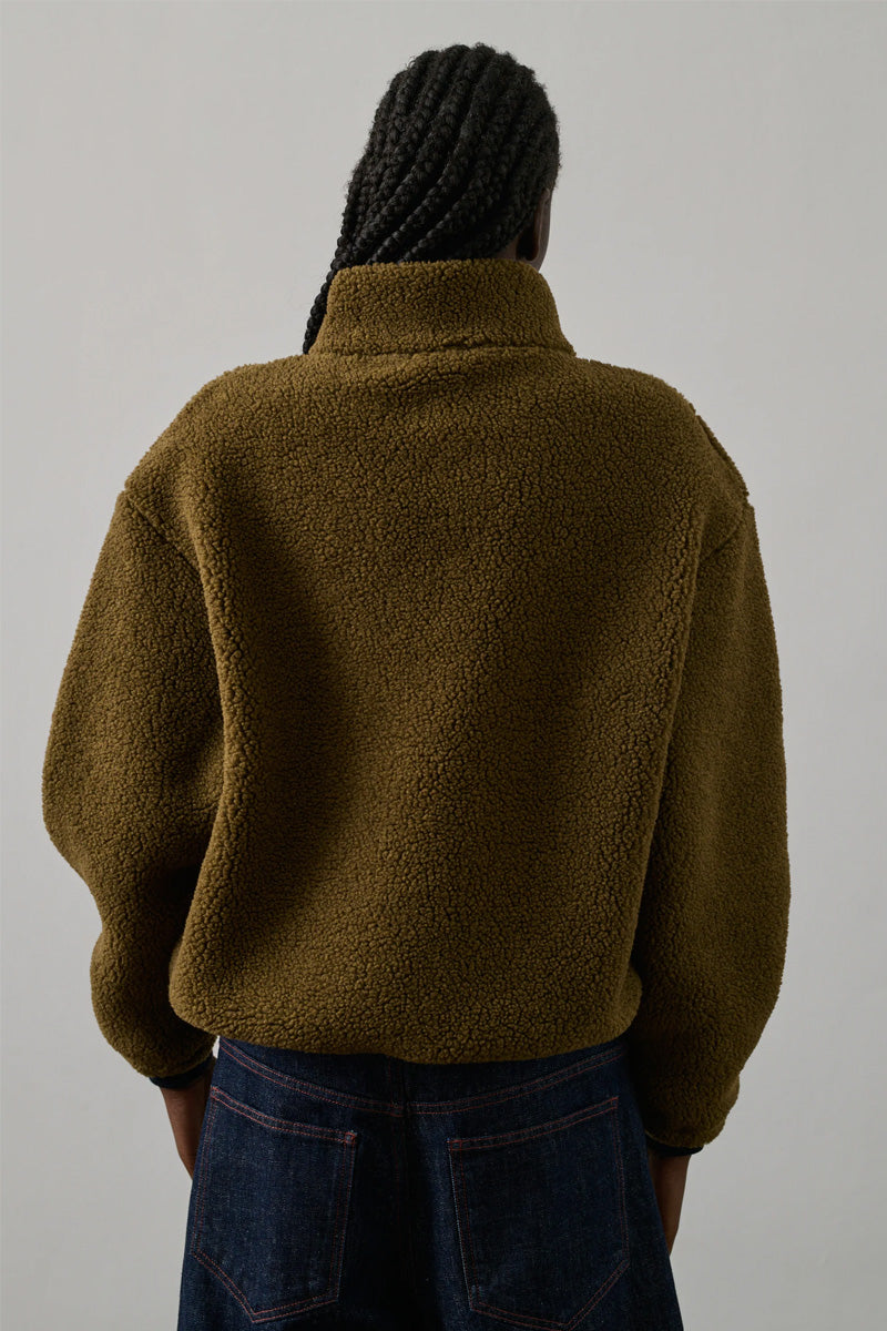 Soeur Finlande Bronze And Khaki Sherpa Sweatshirt - The Mercantile London
