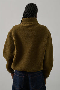 Soeur Finlande Bronze And Khaki Sherpa Sweatshirt - The Mercantile London