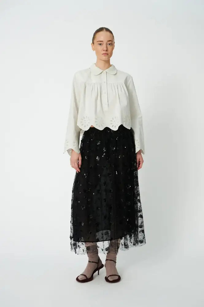 Stella Nova White Broderie Anglaise Blouse