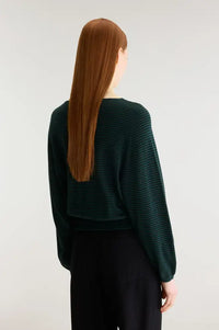 Bellerose Gerhi Bottle Green & Black Striped Sweater