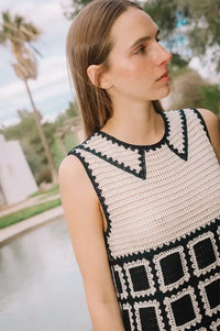 Indi & Cold Black Crochet Mini Dress - The Mercantile London