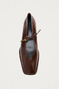 Alohas Sway Beads Rift Brown Leather Ballet Flats