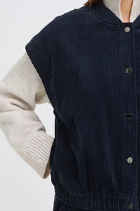 Fransa Salomi Navy Corduroy Waistcoat