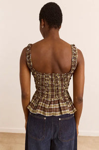 Damson Madder Raphi Cocoa Check Cami Top