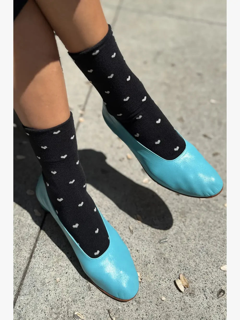 Le Bon Shoppe Black & Cream Heart Sneaker Socks