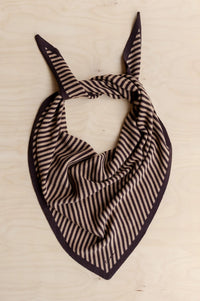 TBCo Camel & Brown Stripe Large Triangle Scarf
