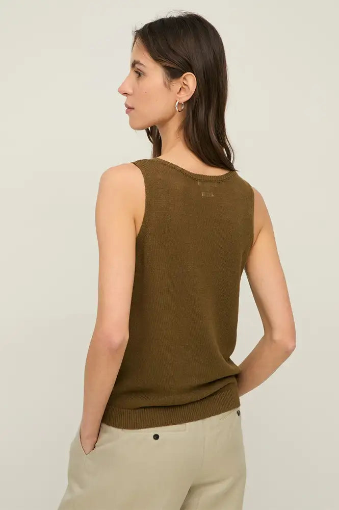 Yerse Khaki Knitted Vest - The Mercantile London