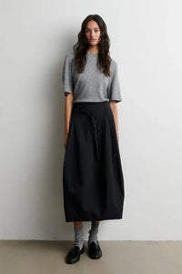 Second Female Amala Grey Pointelle Short Sleeve Knit Top