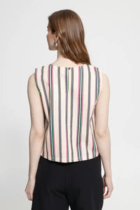 ICHI Leanna Multi Stripe Top - The Mercantile London
