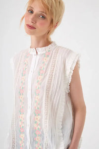 Chicosoleil Sophia Pastel Flowers Blouse - The Mercantile London
