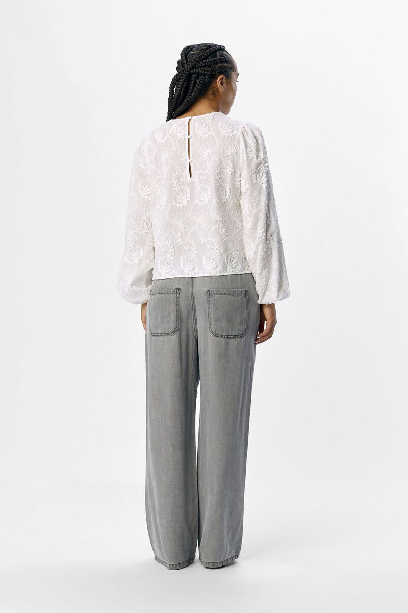 Object Mya Cloud Dancer Floral Blouse