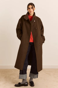 Damson Madder Agnes Chocolate Wool Coat