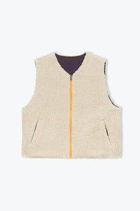 A.P Navy & Brown Reversible Gingham Gilet