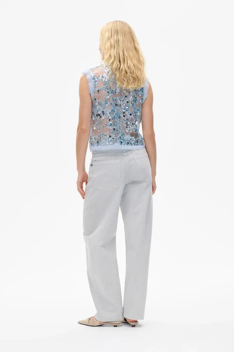 Baum Und Pferdgarten Manira Kentucky Blue Sequin Top - The Mercantile London