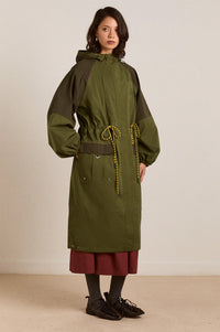 Damson Madder Logan Forest Waterproof Long Raincoat - The Mercantile London