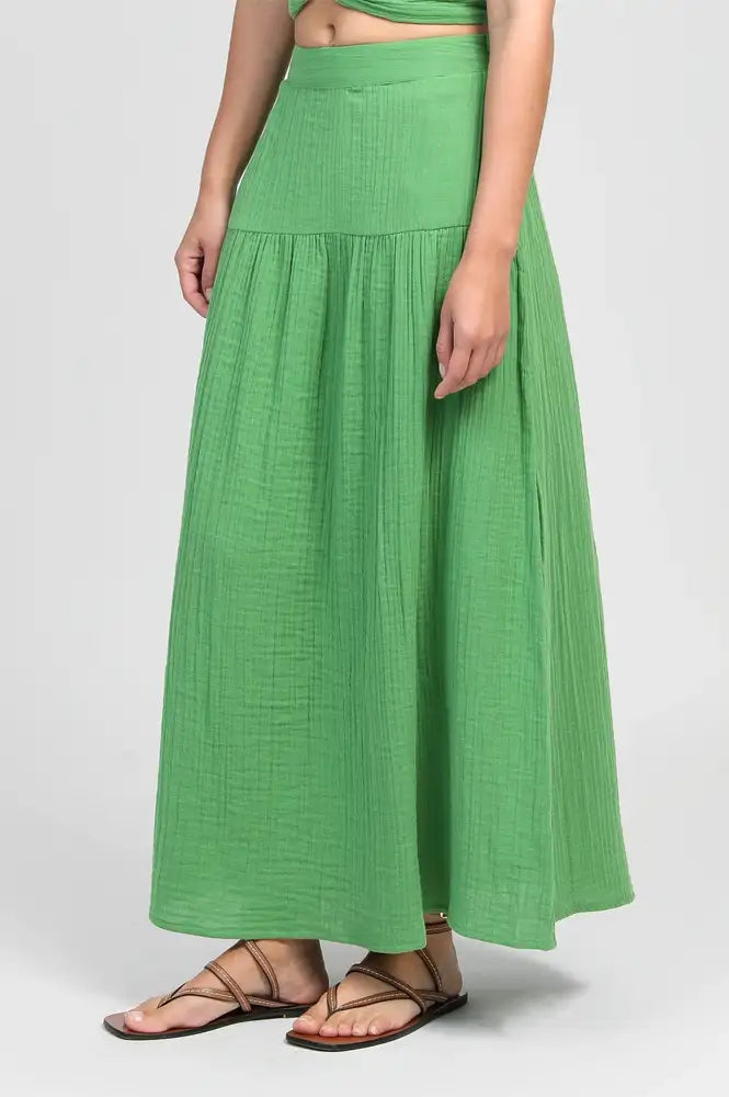 An'ge Ritha Green Maxi Skirt - The Mercantile London