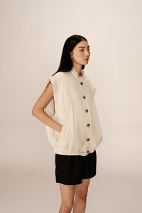Grace & Mila Placide Beige Vest - The Mercantile London