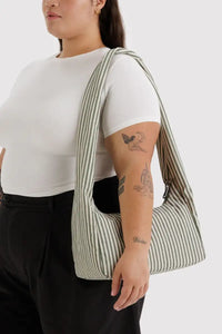 Baggu Sage Stripe Meringue Bag