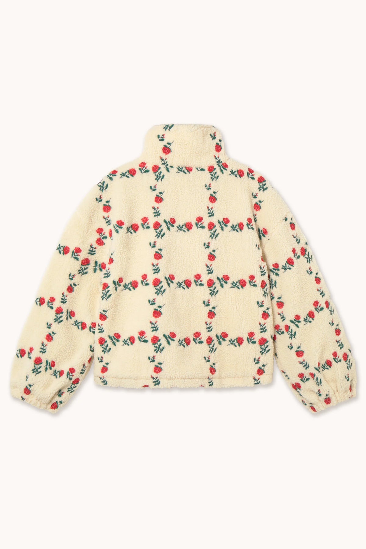 The Tiny Big Sister Rose Grid Sherpa Jacket