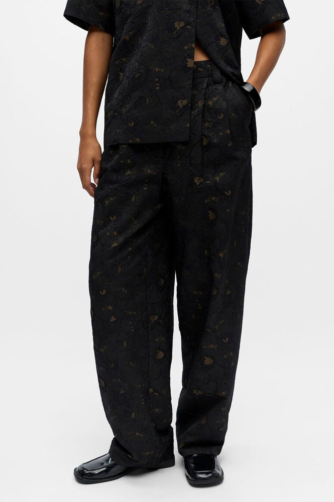 Object Lovia Jacquard Barrel Leg Trousers - The Mercantile London