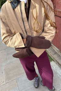 Beck Söndergaard Doa Chocolate Torte Shearling Mittens - The Mercantile London