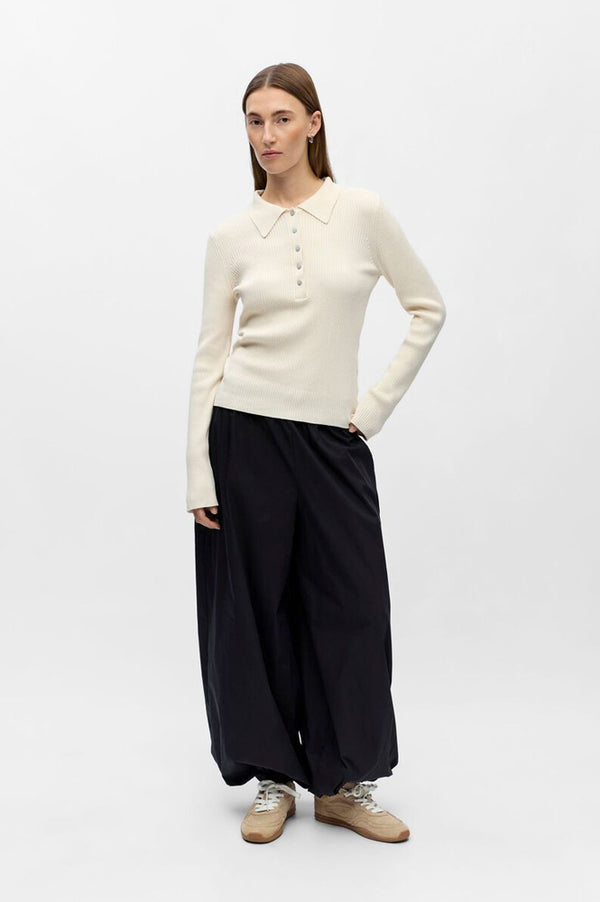 Object Kelly Birch Knitted Polo Top - The Mercantile London