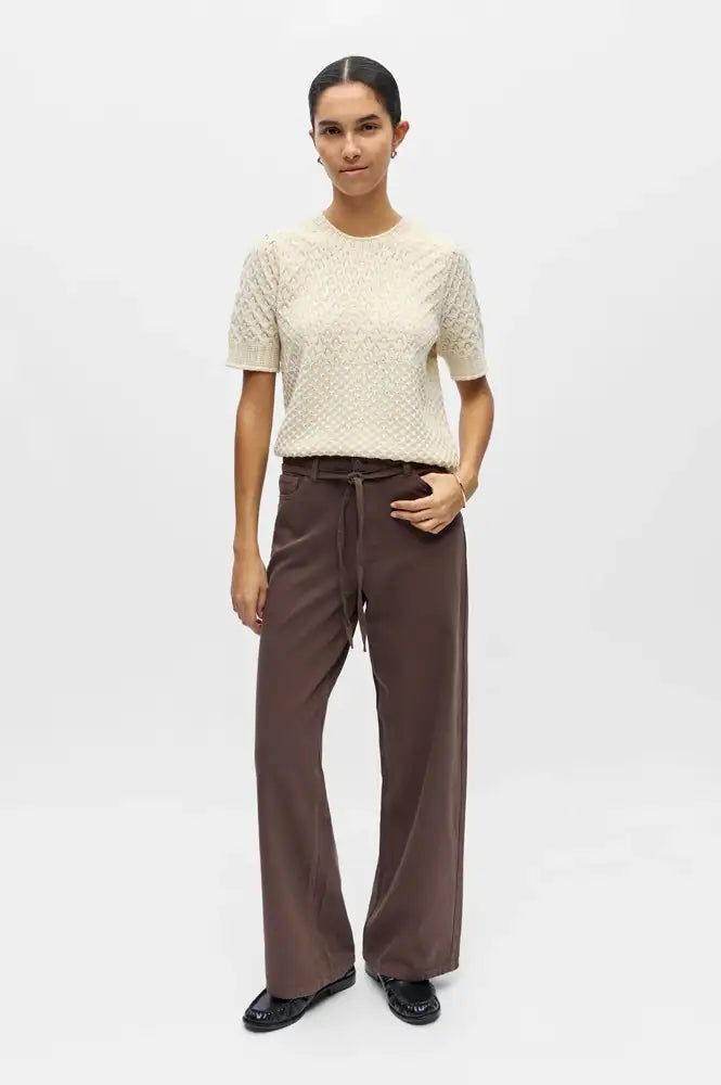 Object Rosie Seal Brown Tie Waist Jeans