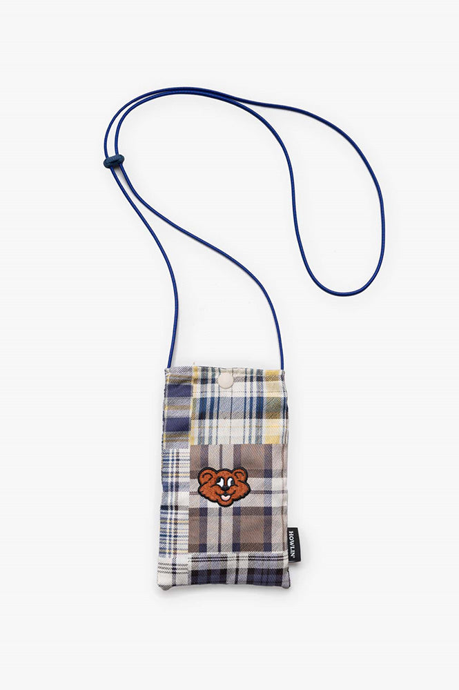 Howlin Magic Shaggy Bear Blue Madras Pouch - The Mercantile London