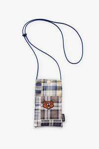 Howlin Magic Shaggy Bear Blue Madras Pouch - The Mercantile London