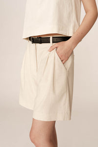 Grace & Mila Pascal Tailored Ecru Bermuda Shorts - The Mercantile London