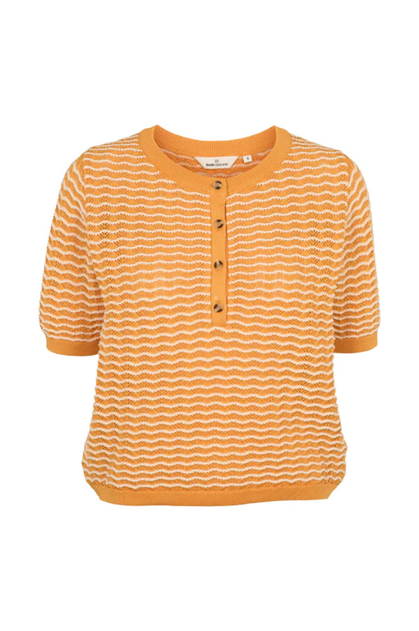 Basic Apparel Cashi Apricot Grandad Pullover - The Mercantile London