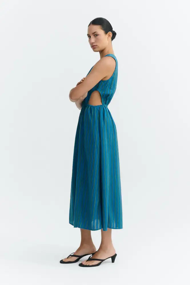 Thinking Mu Kin Windsor Stripes Dress - The Mercantile London