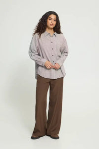 ICHI Feja Chicory Coffee Check Shirt