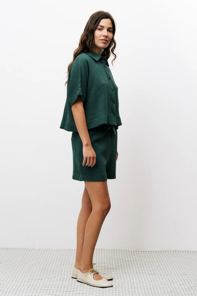 FRNCH Nerline Moss Green Shorts - The Mercantile London